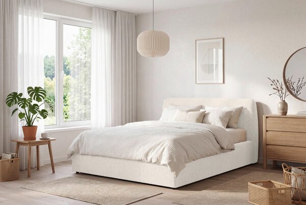ČALOUNĚNÁ POSTEL, 140/200 cm, krémová Livetastic - Postele s úložným prostorem, Online Only