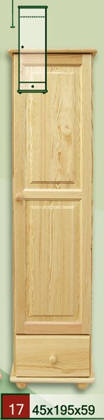 Dřevěná šatní skříň CLASSIC 17 z masivu borovice