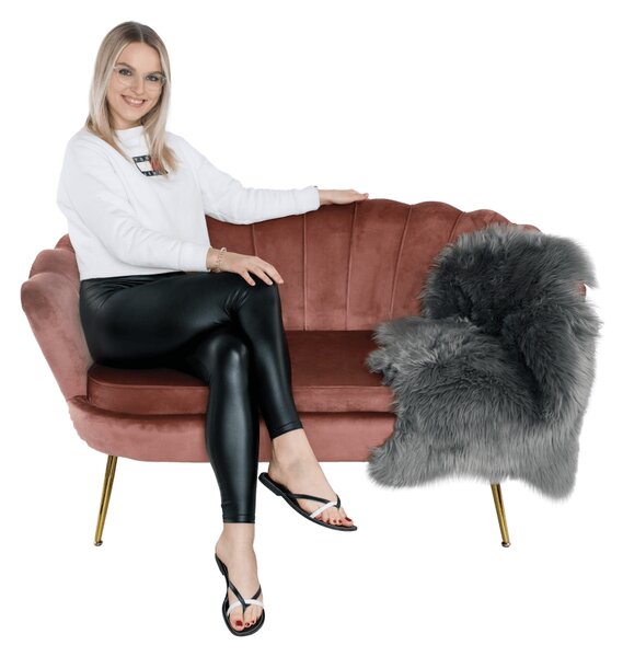KONDELA Lavice ve stylu Art-deco, růžová Velvet látka / gold chrom-zlatý, NOBLIN