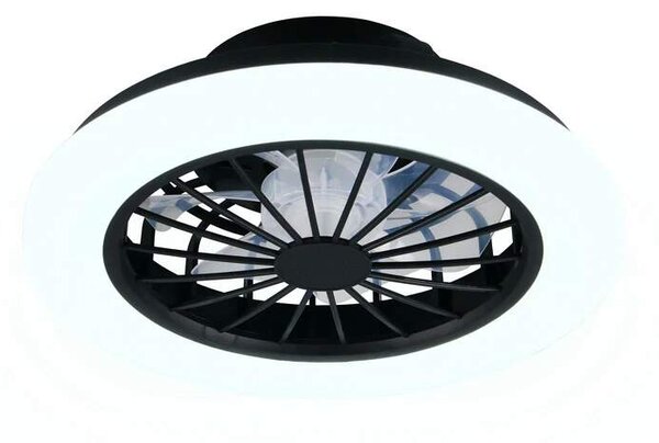 Trio Leuchten R69222132 ROTSUND - Stropní LED černý ventilátor s dálkovým ovladačem, LED 22W, 3000lm, 2700-6500K, Ø 38cm (LED stropní ventilátor stmívatelný ovladačem)