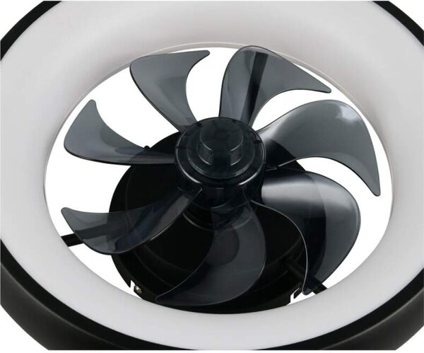 Trio Leuchten R69182132 MUONIO - Stropní LED černý ventilátor s dálkovým ovladačem, LED 20W, 2300lm, 2700-6500K, Ø 40cm (LED stropní ventilátor stmívatelný ovladačem)