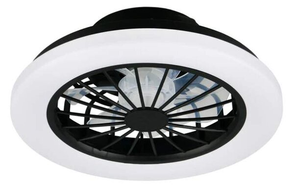 Trio Leuchten R69222132 ROTSUND - Stropní LED černý ventilátor s dálkovým ovladačem, LED 22W, 3000lm, 2700-6500K, Ø 38cm (LED stropní ventilátor stmívatelný ovladačem)