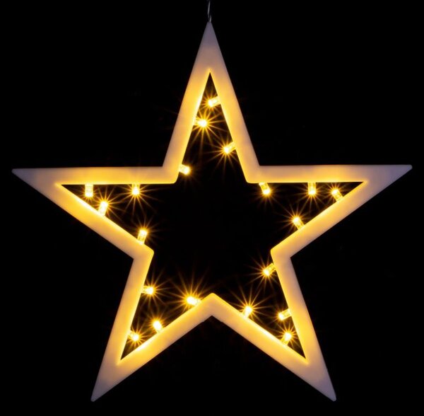 Sada vánočních hvězd, 2 kusy, 20 LED, teple bílá