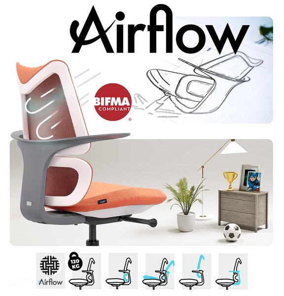 MOSH Kancelářská židle Airflow 396 šedá