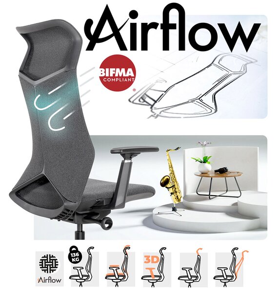 MOSH Kancelářská židle Airflow 502 černá