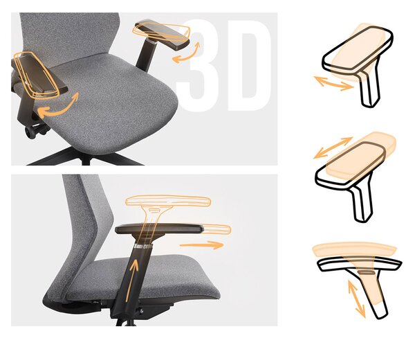 MOSH Kancelářská židle Airflow 502 šedá