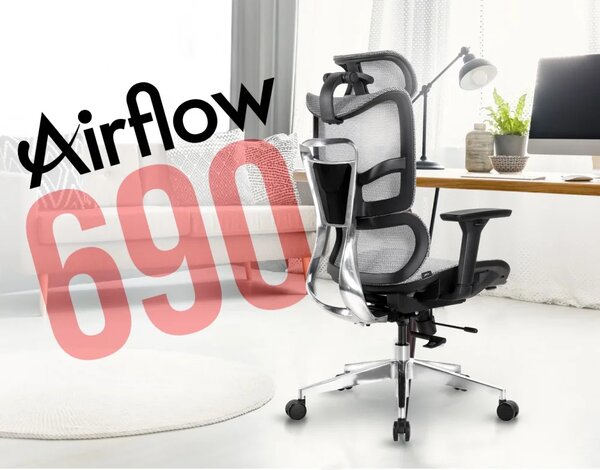 MOSH Kancelářská židle Airflow 690 černá/bílá