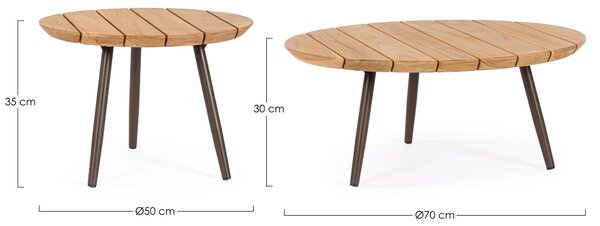 Bizzotto Set dvou zahradních stolků Talaia 50/70 cm