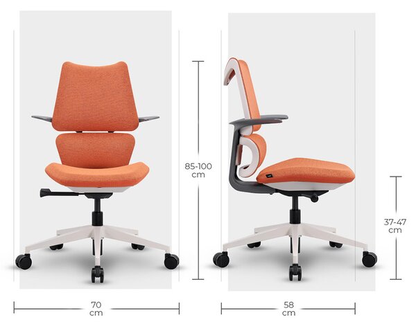 MOSH Kancelářská židle Airflow 396 oranžová