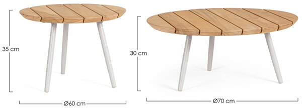 Bizzotto Set dvou zahradních stolků Talaia II. 50/70 cm