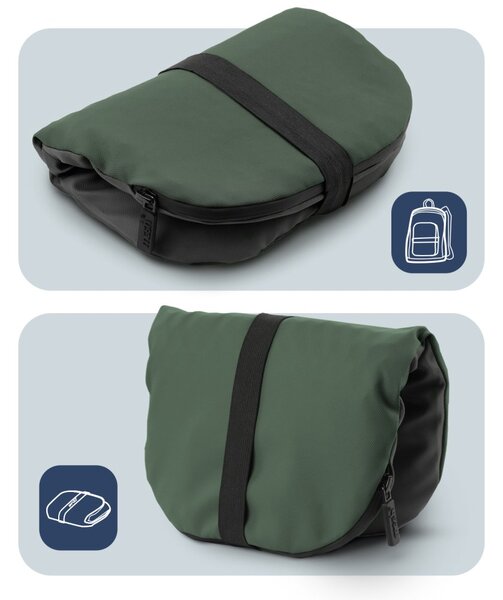 Cestovní podsedák MOSH Kamper light tmavá khaki / černá 34 × 23 × 2,5 cm