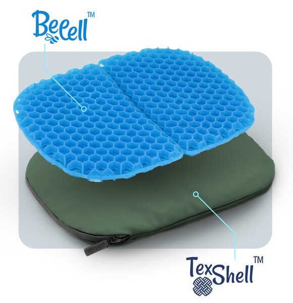 Cestovní podsedák MOSH Kamper light tmavá khaki / černá 34 × 23 × 2,5 cm
