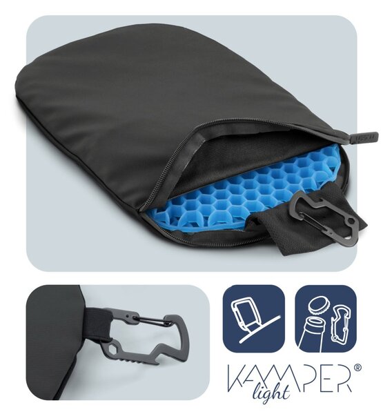 Cestovní podsedák MOSH Kamper light černá 34 × 23 × 2,5 cm