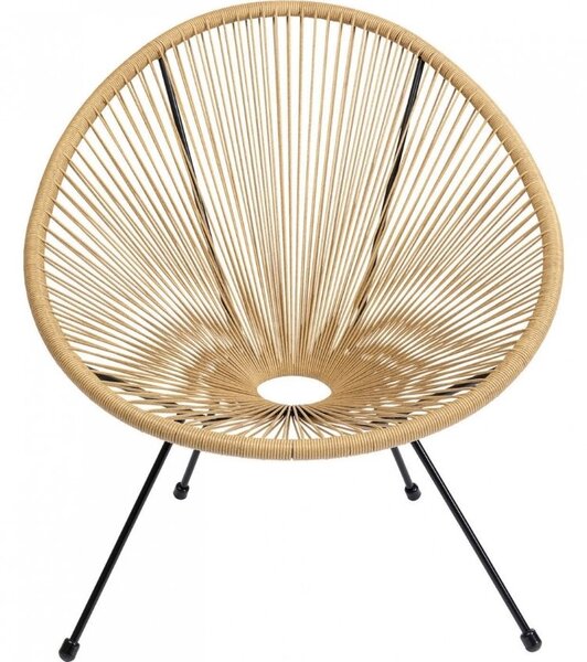 Kare Design Béžové zahradní křeslo Acapulco s výpletem