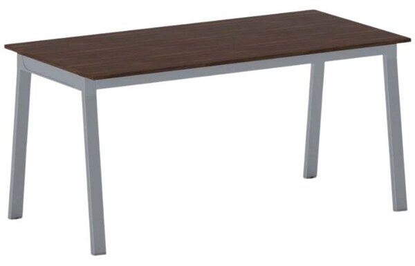 Jednací kancelářský stůl PRIMO BASIC, 160x80 cm, šedostříbrná podnož, ořech