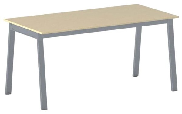 Jednací kancelářský stůl PRIMO BASIC, 160x80 cm, šedostříbrná podnož, bříza
