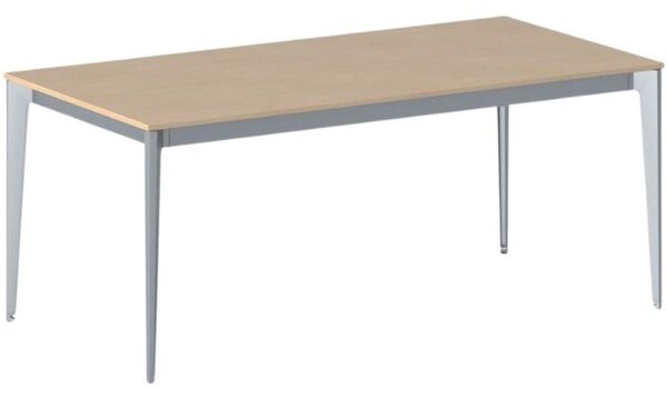 Jednací kancelářský stůl PRIMO ACTION, 180x90 cm, šedostříbrná podnož, buk