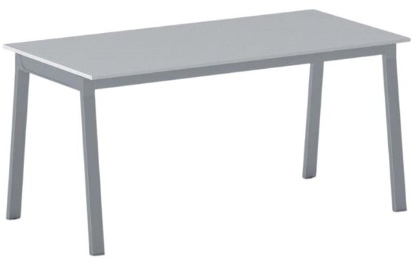 Jednací kancelářský stůl PRIMO BASIC, 160x80 cm, šedostříbrná podnož, šedá
