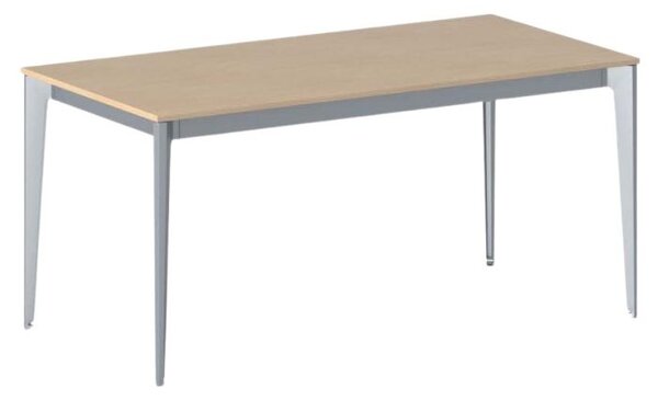 Jednací kancelářský stůl PRIMO ACTION, 160x80 cm, šedostříbrná podnož, buk