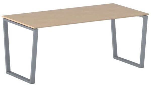 Kancelářský stůl PRIMO IMPRESS, 180x90 cm, šedostříbrná podnož, buk
