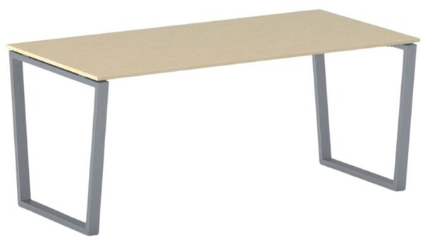 Kancelářský stůl PRIMO IMPRESS, 180x90 cm, šedostříbrná podnož, bříza