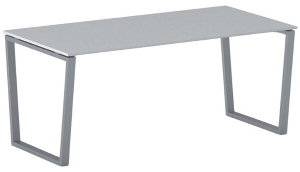 Kancelářský stůl PRIMO IMPRESS, 180x90 cm, šedostříbrná podnož, šedá