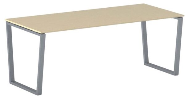 Kancelářský stůl PRIMO IMPRESS, 200x90 cm, šedostříbrná podnož, bříza