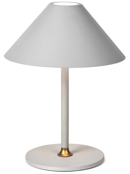 Světle šedá plastová nabíjecí stolní LED lampa Halo Design Hygge 19,5 cm
