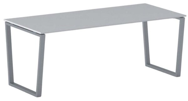 Kancelářský stůl PRIMO IMPRESS, 200x90 cm, šedostříbrná podnož, šedá