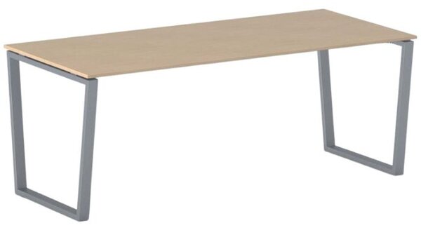Kancelářský stůl PRIMO IMPRESS, 200x90 cm, šedostříbrná podnož, buk