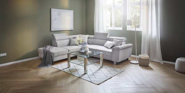 ROHOVÁ SEDAČKA, textil, světle šedá Xora - Sedací soupravy