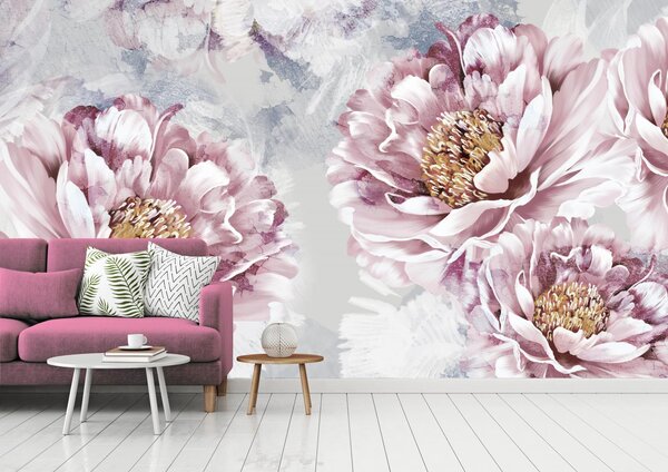 Fototapeta - Velké malované květy 50-600cm x 50-600cm, 51