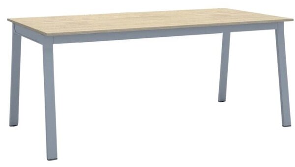 Jednací kancelářský stůl PRIMO BASIC, 180x90 cm, šedostříbrná podnož, dub přírodní