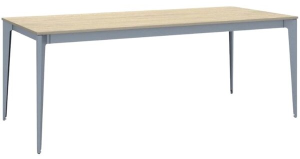Jednací kancelářský stůl PRIMO ACTION, 200x90 cm, šedostříbrná podnož, dub přírodní