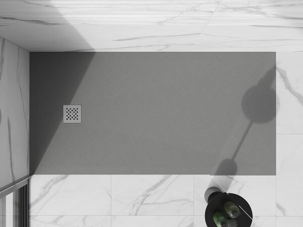 Mexen Stone+, obdélníková vanička z minerálního kompozitu 160 x 70 cm, šedá-betonová, 44617016