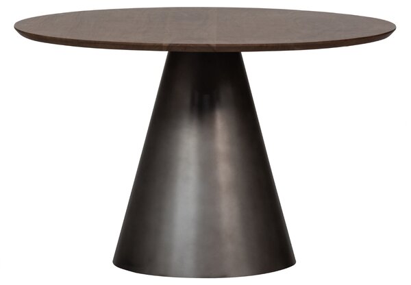 Hoorns Hnědý mangový jídelní stůl Tribiani 120 cm s kovovou podnoží