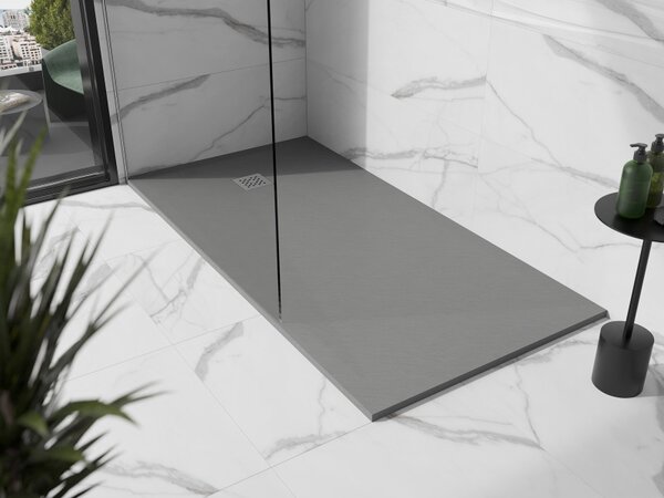 Mexen Stone+, obdélníková vanička z minerálního kompozitu 160 x 70 cm, šedá-betonová, 44617016