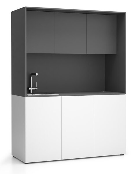 Kuchyňka NIKA se dřezem a baterií 1481 x 600 x 2000 mm, grafitová, levé