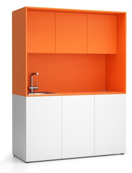 Kuchyňka NIKA se dřezem a baterií 1481 x 600 x 2000 mm, oranžová, levé