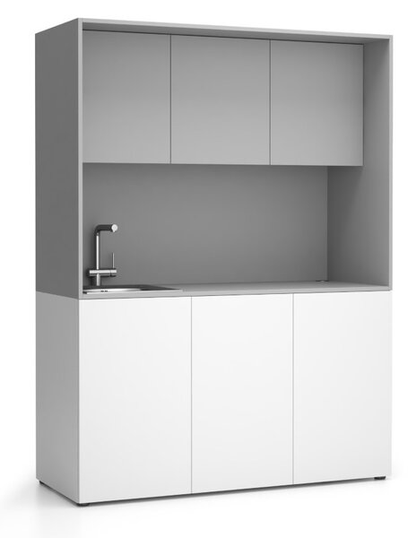 Kuchyňka NIKA se dřezem a baterií 1481 x 600 x 2000 mm, šedá, levé