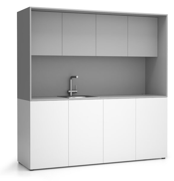 Kuchyňka NIKA se dřezem a baterií 1963 x 600 x 2000 mm, šedá, levé