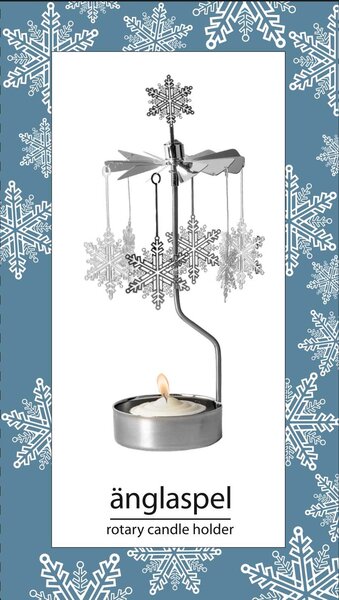 Rotující svícen Snowflakes Silver