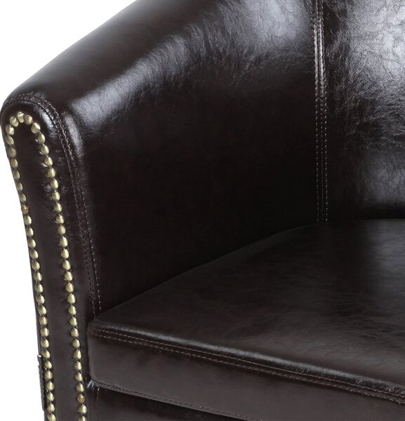 Miadomodo Křeslo Chesterfield, 58x71x70 cm, hnědé