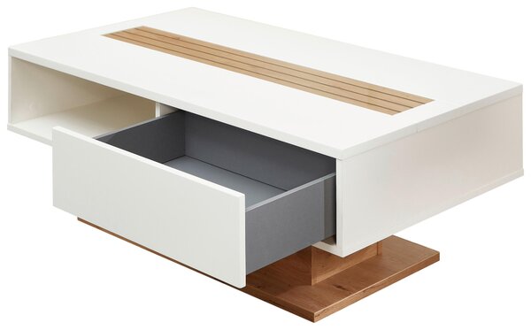 KONFERENČNÍ STOLEK, černá, bílá, dub artisan, sklo, kompozitní dřevo, 120/43/65 cm Hom`in - Konferenční stolky