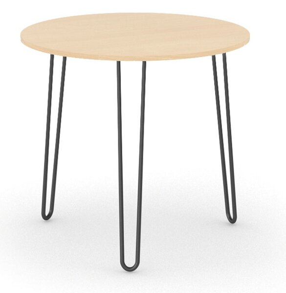 Kulatý jídelní stůl SPIDER, průměr 80 cm, černá podnož, buk