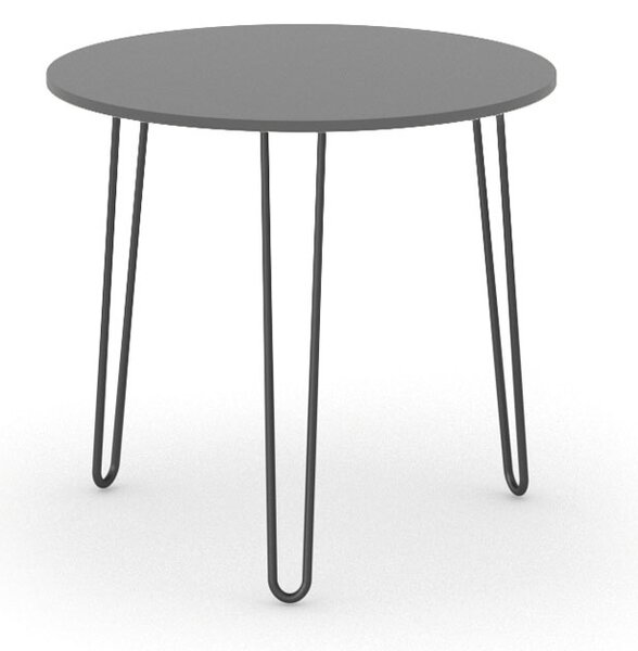 Kulatý jídelní stůl SPIDER, průměr 80 cm, černá podnož, grafit