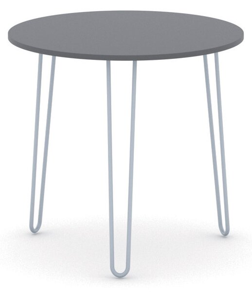 Kulatý jídelní stůl SPIDER, průměr 80 cm, šedostříbrná podnož, grafit