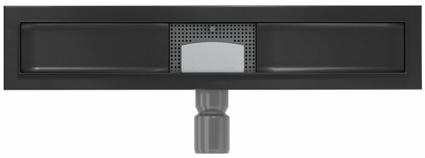 Mexen Flat nerezový sprchový žlab 50 cm - tělo žlabu bez krytu, černá, 1715050