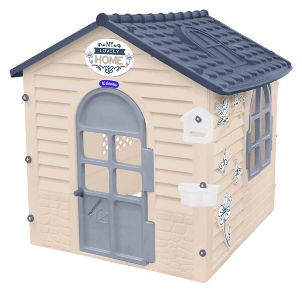 Mochtoys Domek dětský zahradní s kytičkami 120x120x120cm plast