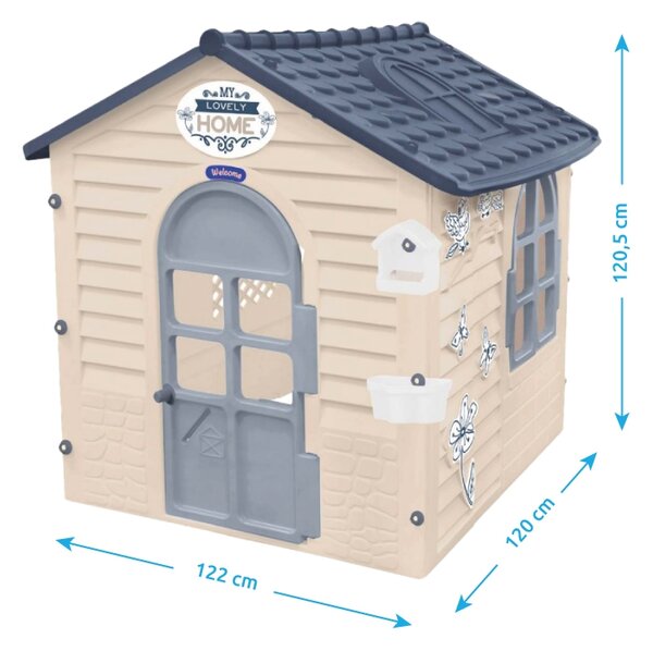 Mochtoys Domek dětský zahradní s kytičkami 120x120x120cm plast